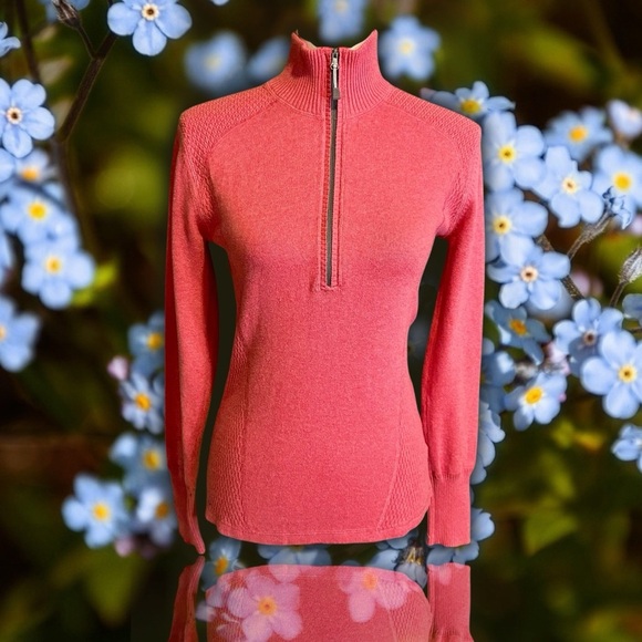 NWT Eddie Bauer ‘1/2 Zip Pullover’ in “Punch Pink / Castle Rock” Size Medium - Picture 3 of 15